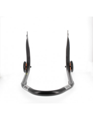 Béquille arrière BIHR Home Track fixe supports en "V" noir mat roues orange