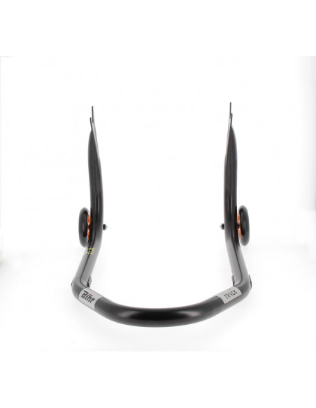 Béquille arrière BIHR Home Track fixe supports en "V" noir mat roues orange