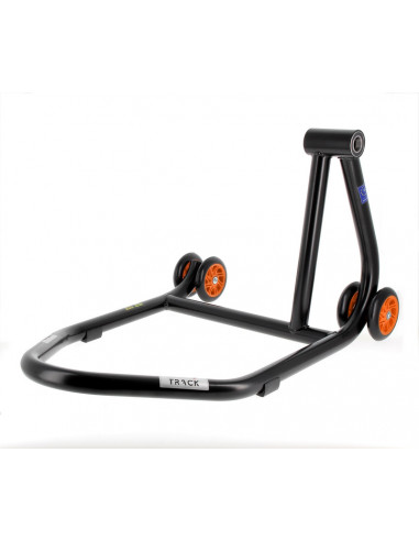 Béquille monobras droite BIHR Home Track noir mat roues orange