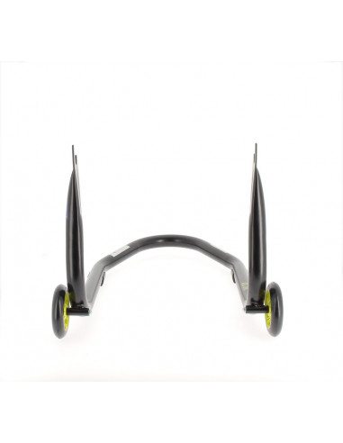 Béquille arrière BIHR Home Track fixe supports en "V" noir mat roues jaune