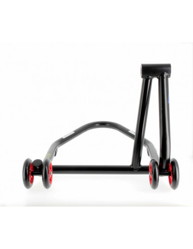 Béquille monobras gauche BIHR Home Track noir mat roues rouge