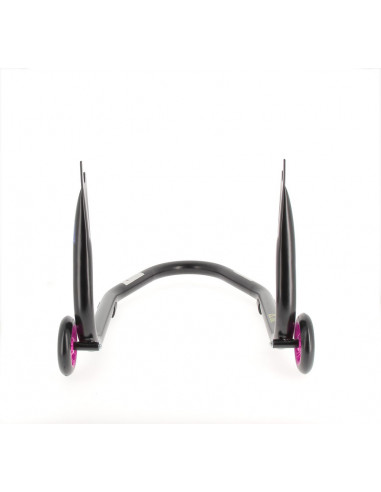 Béquille arrière BIHR Home Track fixe supports en "V" noir mat roues rose
