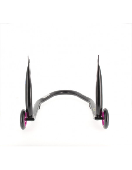 Béquille arrière BIHR Home Track fixe supports en "V" noir mat roues rose