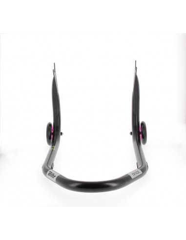Béquille arrière BIHR Home Track fixe supports en "V" noir mat roues rose