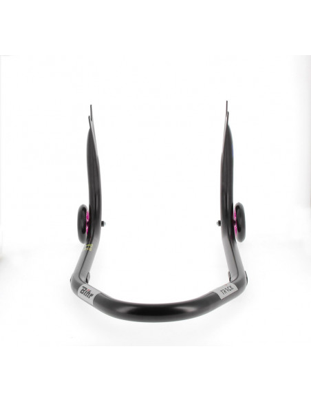 Béquille arrière BIHR Home Track fixe supports en "V" noir mat roues rose