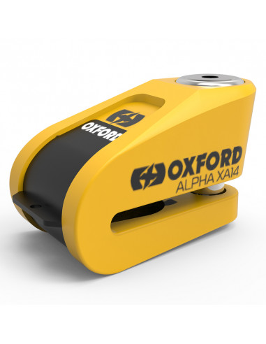 Bloque disque alarme OXFORD Alpha XA14 Ø14mm inox noir/jaune
