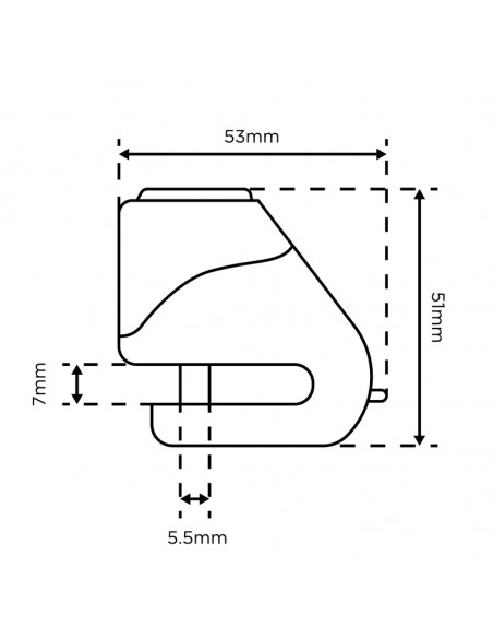Bloque-disque OXFORD XD5 - 5mm jaune/noir
