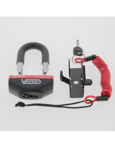 Kit antivol VECTOR - chaîne 1,30m + cadenas/bloque-disque MiniMax+