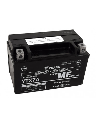 Batterie YUASA W/C sans entretien activée usine - YTX7A FA