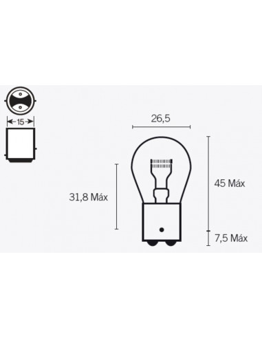 Ampoule TECNIUM S25 12V 21/5W - x10