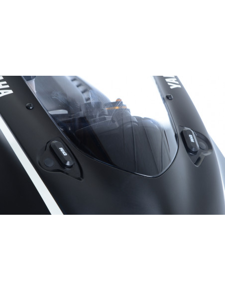 Cache-orifices rétroviseur R&G RACING - noir Yamaha YZF-R6