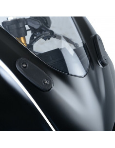 Cache-orifices rétroviseur R&G RACING - noir Yamaha YZF-R125