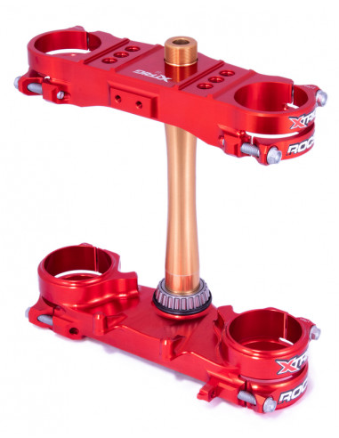 Té de fourche XTRIG Rocs Tech Offset 22 mm - rouge Honda CRF250R/450R