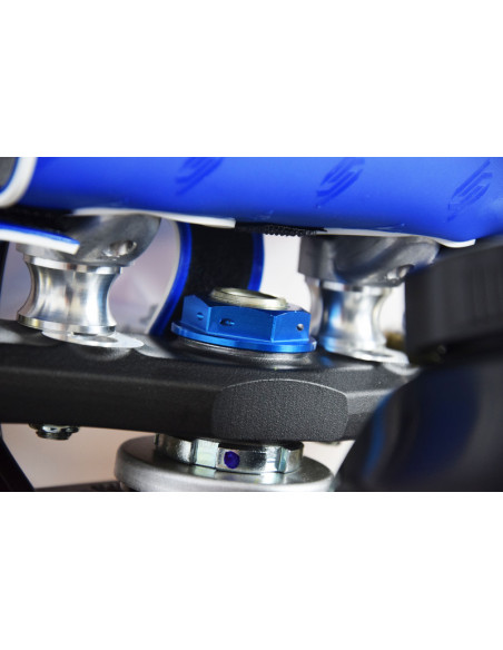 Ecrou de colonne de direction SCAR bleu Yamaha YZ80/85