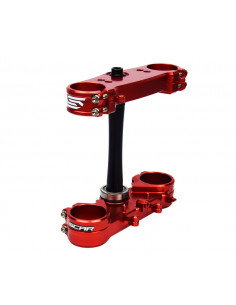 Té de fourche SCAR offset 22mm rouge Honda CRF250/450R