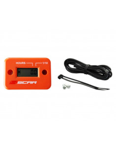 Compteur d'heures SCAR filaire avec Velcro orange