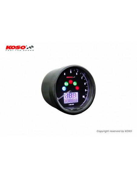 Compteur multifonctions KOSO Neo Retro 64mm TNT noir