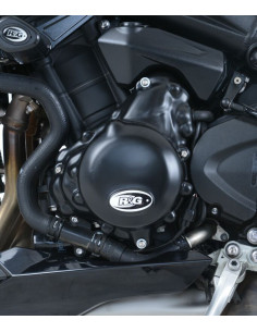Couvre-carter gauche R&G RACING noir Triumph 2