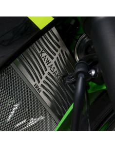Protection de radiateur gravée R&G RACING inox - Kawasaki Ninja 125