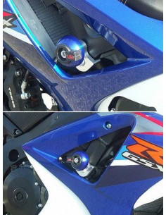 Kit fixation crash pad LSL pour GSXR1000 2007,  fixation sur cadre, avec platine de fixation alu