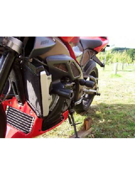 Tampons de protection R&G RACING Aero noir Aprilia Tuono 1000