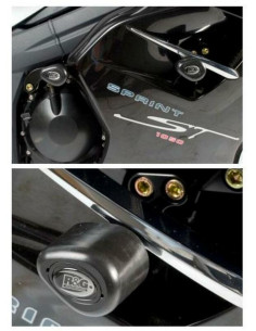 Tampons de protection R&G RACING Aero noir Triumph Sprint 1050GT
