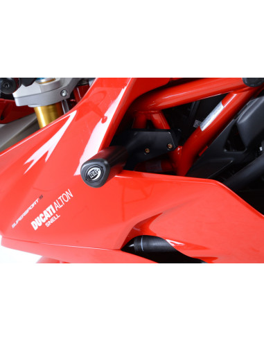Tampons de protection R&G RACING Aero noir sans percage Ducati Supersport