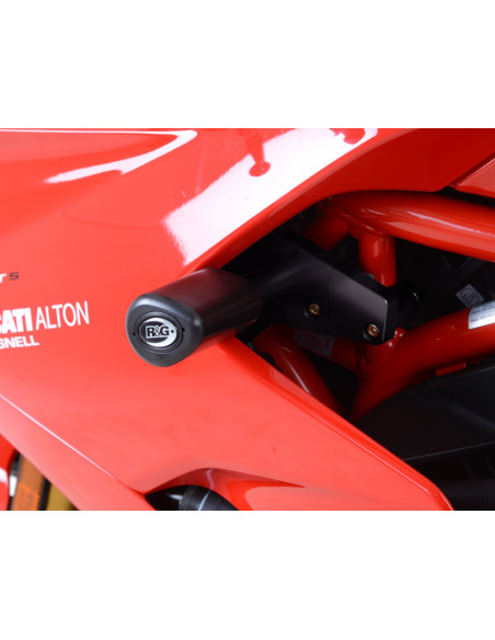 Tampons de protection R&G RACING Aero noir sans percage Ducati Supersport