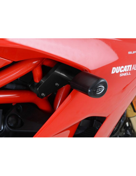 Tampons de protection R&G RACING Aero noir sans percage Ducati Supersport