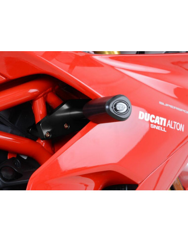 Tampons de protection R&G RACING Aero noir sans percage Ducati Supersport