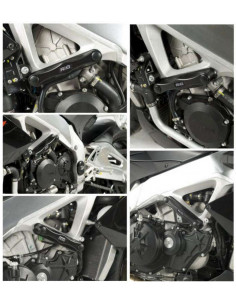 Tampons de protection de cadre R&G RACING noir Aprilia