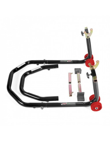 LEVE-BEQUILLE STAND MOTO ARRIERE UNIVERSEL MONOBLOC ACIER ROUGE