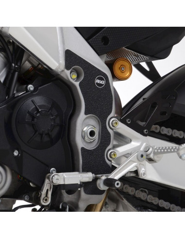 Kit protection de cadre R&G RACING - cadre noir (2 pièces) Aprilia Tuono V4 1100