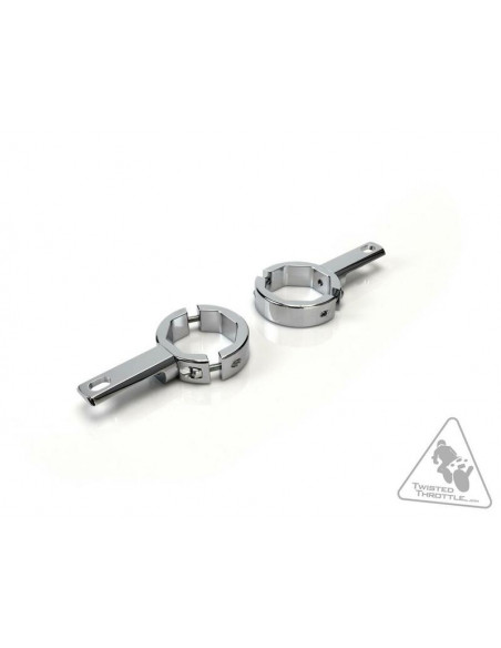 Support éclairage DENALI tubes de fourche Ø39-49mm chrome