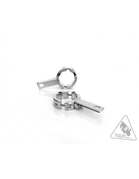 Support éclairage DENALI tubes de fourche Ø39-49mm chrome