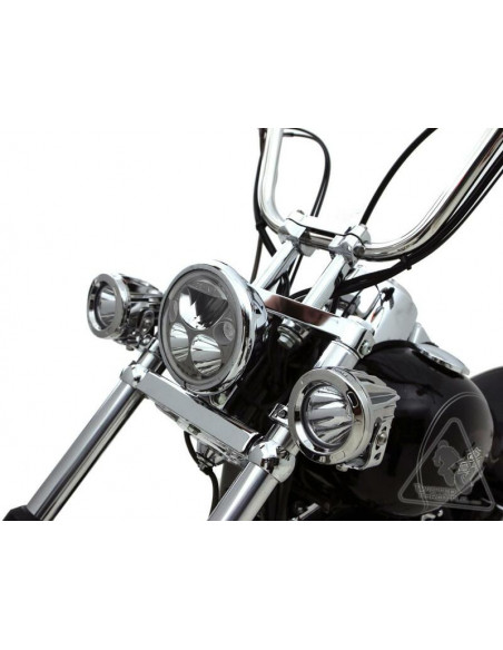 Support éclairage DENALI tubes de fourche Ø39-49mm chrome
