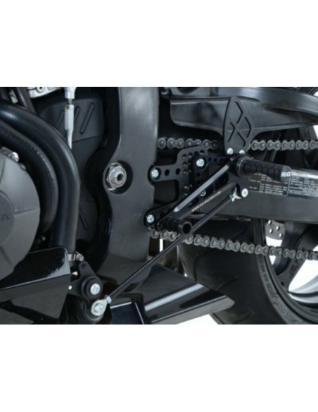 Commandes reculées multipositions R&G RACING noir Honda CBR600RR