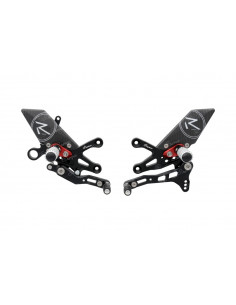 Commandes reculées réglables/repliables LIGHTECH Racing sélection standard noir/rouge Aprilia RSV4