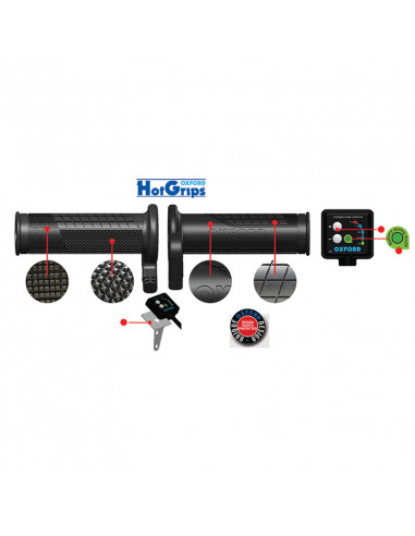 Poignées chauffants OXFORD HotGrips avec adaptateur V8