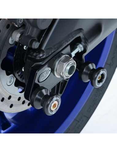 Pions de bras oscillant R&G RACING avec platine noir Yamaha YZF-R1