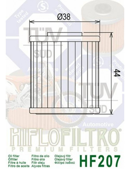 Filtre à huile HIFLOFILTRO - HF207