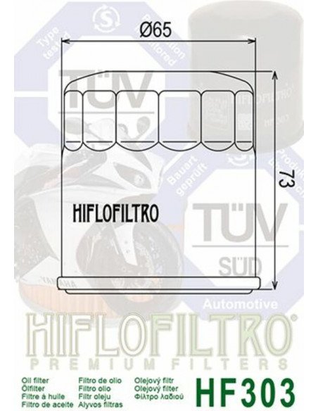 Filtre à huile HIFLOFILTRO Racing - HF303RC