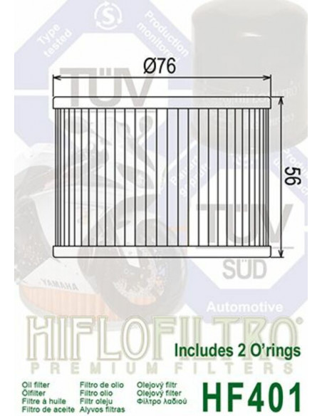 Filtre à huile HIFLOFILTRO - HF401