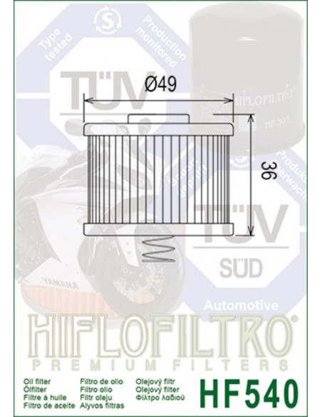 Filtre à huile HIFLOFILTRO - HF540