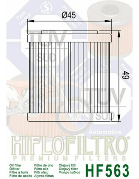 Filtre à huile HIFLOFILTRO - HF563