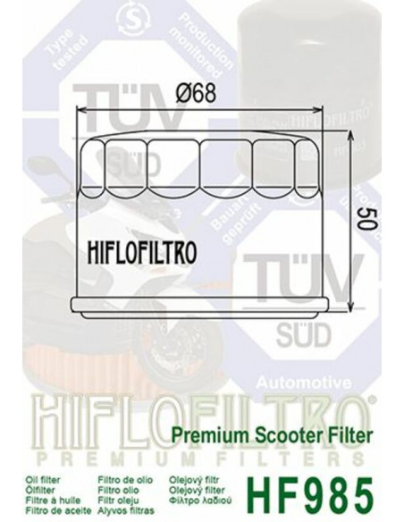 Filtre à huile HIFLOFILTRO - HF985