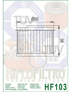 Filtre à huile HIFLOFILTRO Racing - HF103 2