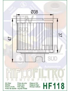 Filtre à huile HIFLOFILTRO - HF118 Honda 2