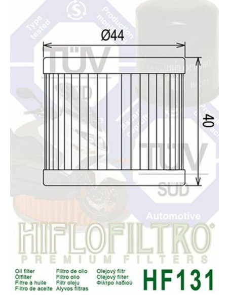 Filtre à huile HIFLOFILTRO - HF131