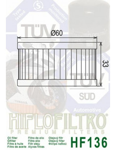 Filtre à huile HIFLOFILTRO - HF136 2